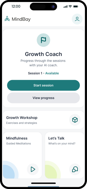 Mindbay App home page interface